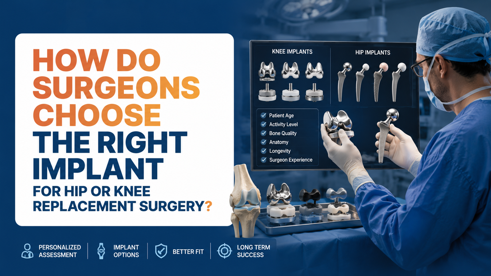 How Do Surgeons Choose the Right Implant for Hip or Knee Replacement Surgery?